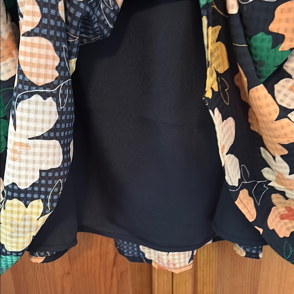 Who What Wear Orange and Green Floral Skirt with Tie Front New 3X - Picture 5 of 8